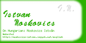 istvan moskovics business card